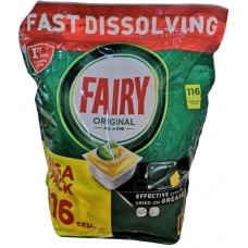 FAIRY Original All in One Lemon scent капсули за съдомиялна 116 броя FAIRY Original All in One Lemon scent капсули за съдомиялна 116 броя